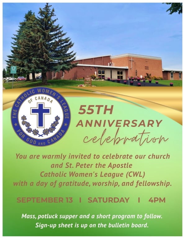CWL and St Peter Parish Saskatoon Anniversary